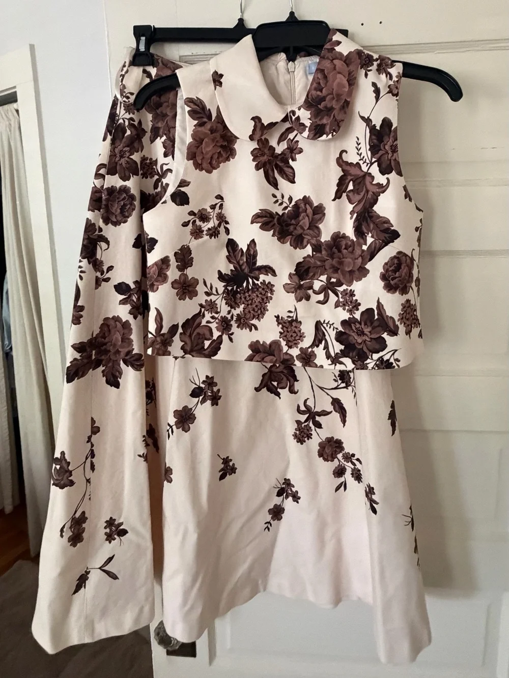 ANTONIO MELANI Cream Two-Piece Floral Midi Set - Picture 3 of 6